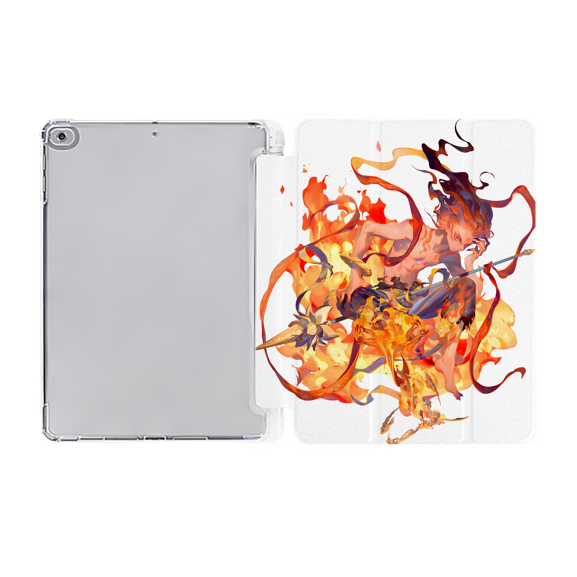 （画像用） Ne Zha 2 ナタ 魔童の大暴れ IPad ケース ペン収納付き 三つ折りスタンド PUレザー×シリコン 対応機種9.5/10.5/10.9インチ
